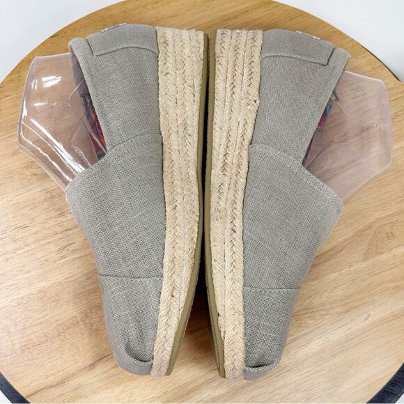 Bobs by Skechers Highlights High Jinx Canvas Wedge Espadrille Shoes Tan 9 - Picture 6 of 11